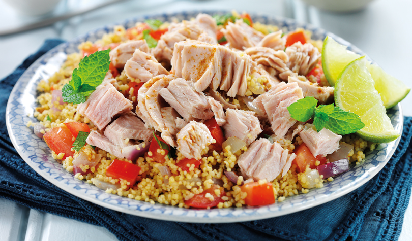 Moroccan Spiced Tuna with Lime and Mint Couscous